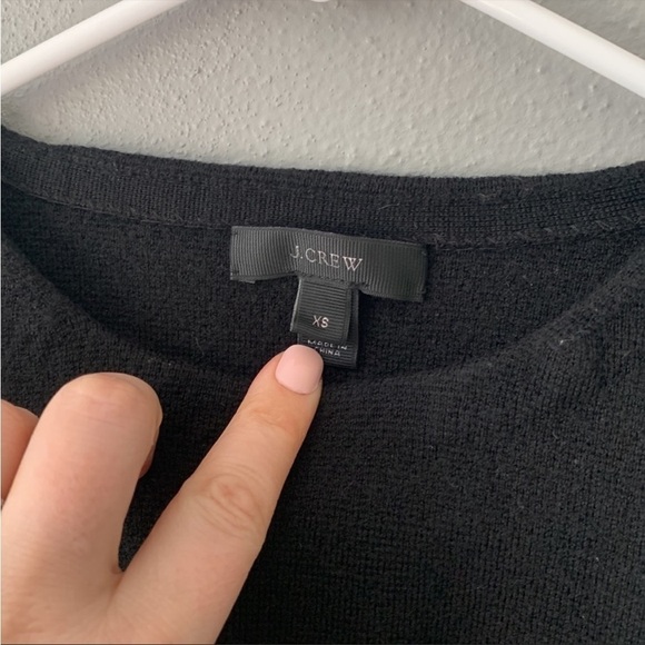 J. Crew 100% Wool Sweater with Leather Pockets Black - Picture 6 of 10